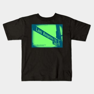 Los Angeles Street, Los Angeles, California by Mistah Wilson Kids T-Shirt